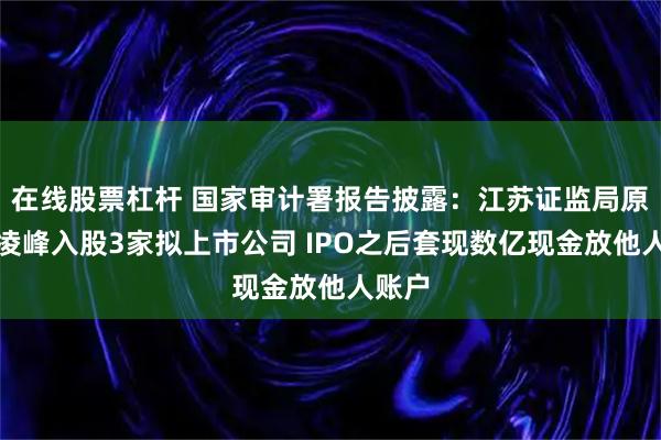 在线股票杠杆 国家审计署报告披露：江苏证监局原局长凌峰入股3家拟上市公司 IPO之后套现数亿现金放他人账户