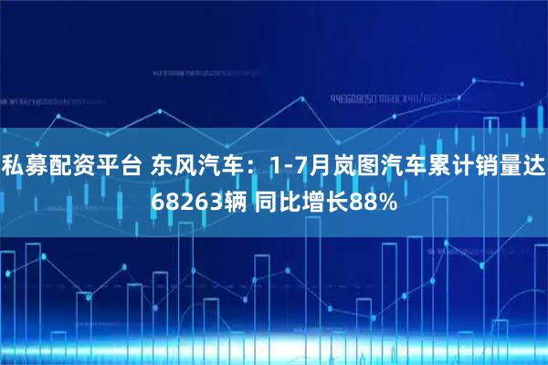私募配资平台 东风汽车：1-7月岚图汽车累计销量达68263辆 同比增长88%