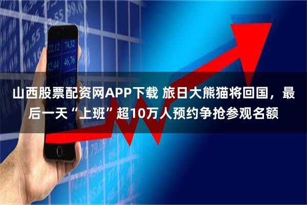 山西股票配资网APP下载 旅日大熊猫将回国，最后一天“上班”超10万人预约争抢参观名额